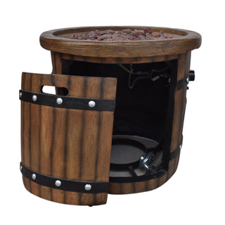25" Round MGO Propane Fire Pit, 40,000 BTU Outdoor Gas Fire Table for Patio & Backyard