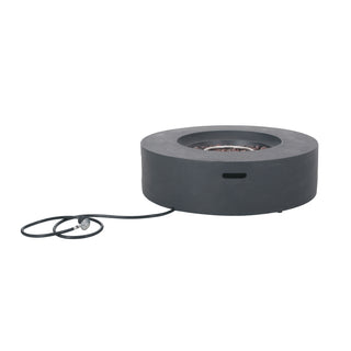 Outdoor 50,000 BTU Round MgO Concrete Propane Fire Pit, Light Gray/Dark Gray  (Tank Cover not Included)