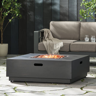 Mondawe 40-Inch Square Propane Fire Pit Table, Outdoor Gas Fire Pit for Patio & Backyard