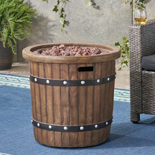 25" Round MGO Propane Fire Pit, 40,000 BTU Outdoor Gas Fire Table for Patio & Backyard
