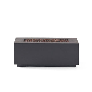 40" Outdoor 40,000 BTU Rectangular MgO Concrete Propane Fire Pit, Light Gray/Dark Gray  (Tank Cover not Included)