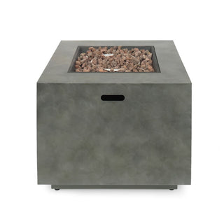 Outdoor Patio Propane Fire Pit 24'' H x 33'' W Square Iron Gas-burning Fire Pit - 50,000 BTU, Tank in side, Dark Gray/Grey