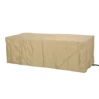 Outdoor Patio Concrete Fire table, Rectangle Gas Burning 56-Inch Fire Pit - 50,000 BTU, Wood Pattern Fire Table, Wood-Looking (Tank Cover not Included)