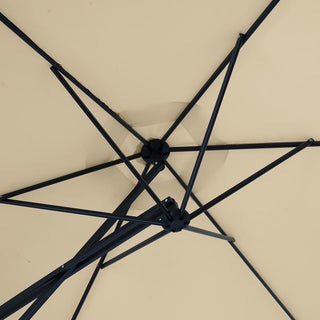 10FT Hexagonal Offset Patio Umbrella with Crank & Tilt, Available in Beige / Navy Blue / Tan / Red