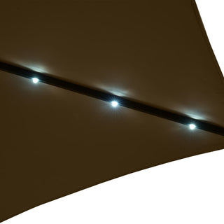 10FT Hexagonal Offset Patio Umbrella with Crank & Tilt, Available in Beige / Navy Blue / Tan / Red