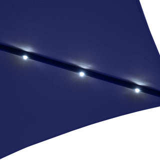 10FT Hexagonal Offset Patio Umbrella with Crank & Tilt, Available in Beige / Navy Blue / Tan / Red