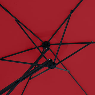 10FT Hexagonal Offset Patio Umbrella with Crank & Tilt, Available in Beige / Navy Blue / Tan / Red