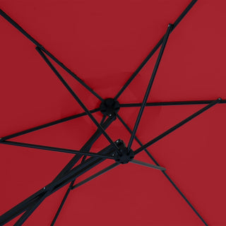 10FT Hexagonal Offset Patio Umbrella with Crank & Tilt, Available in Beige / Navy Blue / Tan / Red