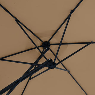 10FT Hexagonal Offset Patio Umbrella with Crank & Tilt, Available in Beige / Navy Blue / Tan / Red