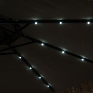 9FT/10FT 2-Tier Thatched Tiki Patio Umbrella with Crank – Natural Color, Beach-Style Sunshade