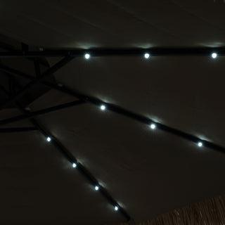 9FT/10FT 2-Tier Thatched Tiki Patio Umbrella with Crank – Natural Color, Beach-Style Sunshade