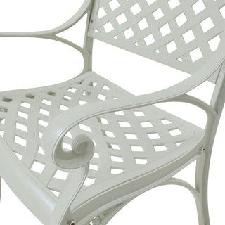 Bronze Cast Aluminum Outdoor Patio Dining Arm Chairs, Set of 2, Weather-Resistant Garden & Courtyard Seating