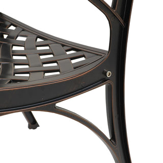 Bronze Cast Aluminum Outdoor Patio Dining Arm Chairs, Set of 2, Weather-Resistant Garden & Courtyard Seating