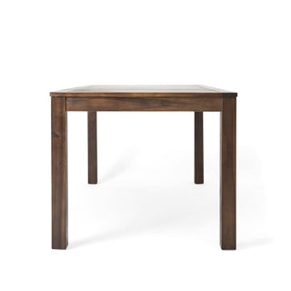 Solid Acacia Wood Outdoor Dining Table With Dark Brown Finish