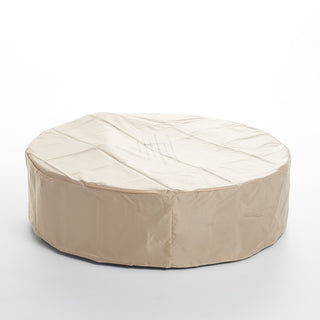 Outdoor 50,000 BTU Round MgO Concrete Propane Fire Pit, Light Gray/Dark Gray  (Tank Cover not Included)