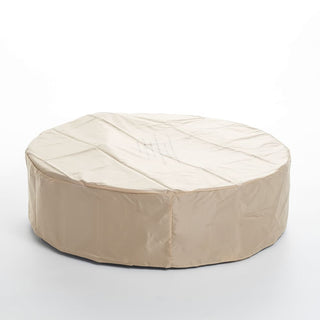 Outdoor 50,000 BTU Round MgO Concrete Propane Fire Pit, Light Gray/Dark Gray  (Tank Cover not Included)