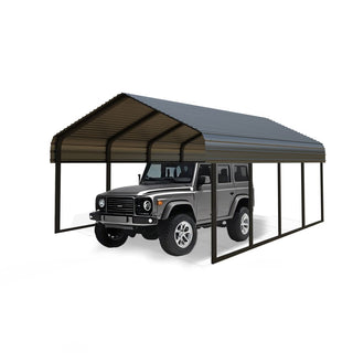 Heavy Duty Carport Shelter – Reinforced All-Weather Car Canopy for Vehicles, Boats & Equipment (Gray/White)