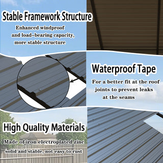 Heavy Duty Carport Shelter – Reinforced All-Weather Car Canopy for Vehicles, Boats & Equipment (Gray/White)