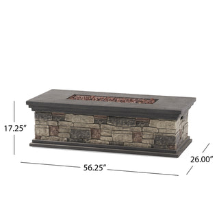 Rectangular MGO Propane Fire Pit, 50,000 BTU Outdoor Gas Fire Table for Patio & Backyard
