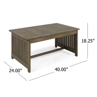 Outdoor Acacia Wood Coffee Table For Patio And Garden