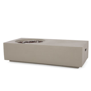 14.75" Rectangular Propane Fire Pit, 50,000 BTU Outdoor Gas Fire Pit Table for Patio & Backyard