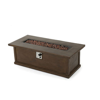 56'' Rectangular Outdoor MGO 50,000 BTU Propane Fire Pit,  Wood-Looking (Tank Cover not Included)