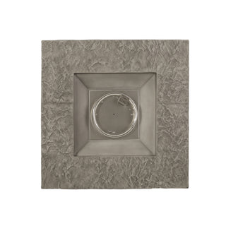 32'' STONE SQUARE MGO FIRE PIT W/ GREY TOP- 40,000 BTU