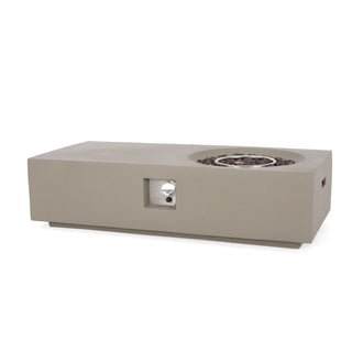 14.75" Rectangular Propane Fire Pit, 50,000 BTU Outdoor Gas Fire Pit Table for Patio & Backyard