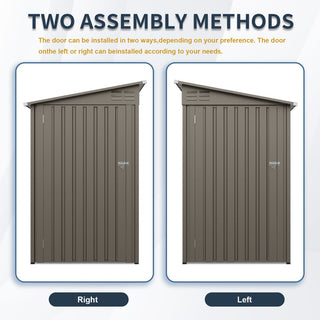 4x9 FT Galvanized Steel Storage Shed with Translucent Window, Metal Garden Tool Shed for Backyard & Garden – Olive Gray